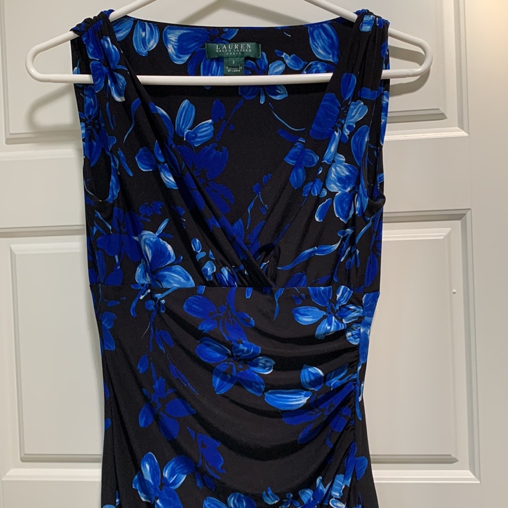 Dress Ralph Lauren sleeveless faux wrap stretchy for work, cocktail ovacation - Picture 4 of 5
